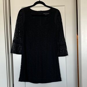 French Connection Navy Lace Long Sleeve Dress